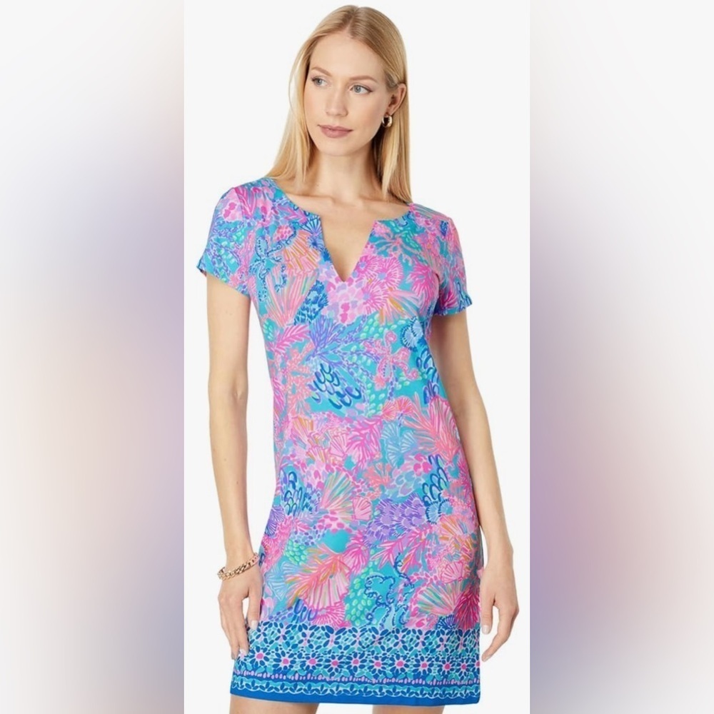 Lilly Pulitzer UPF 50+ Sophiletta Dress  Fished My Wish Multi Size Medium NWOT